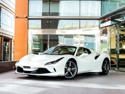 2021 Ferrari F8 Spider 3.9-liter twin-turbocharged V8 Petrol Engine White Beige Sports Car