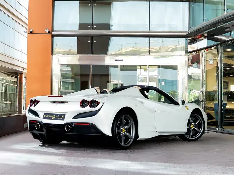 2021 Ferrari F8 Spider 3.9-liter twin-turbocharged V8 Petrol Engine White Beige Sports Car