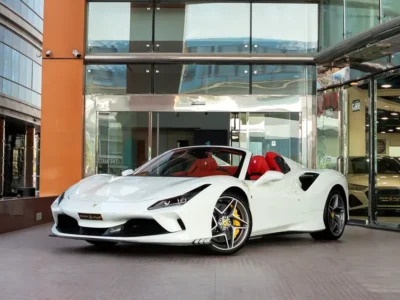 2021 Ferrari F8 Spider 3.9-liter twin-turbocharged V8 Petrol Engine White Red Sports Car