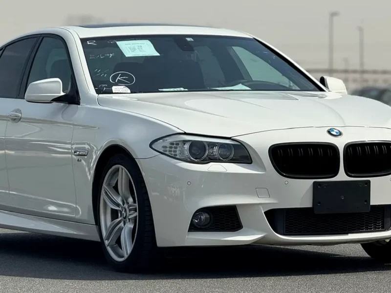 2012 BMW 5-Series 535i 3.0-liter twin-turbocharged inline-6 Engine White Black Sedan