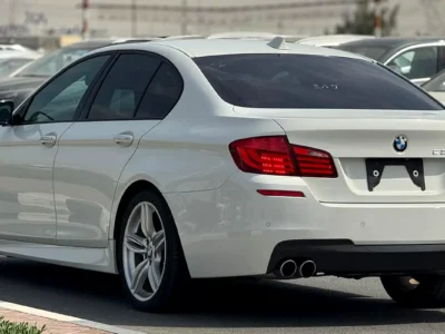 2012 BMW 5-Series 535i 3.0-liter twin-turbocharged inline-6 Engine White Black Sedan
