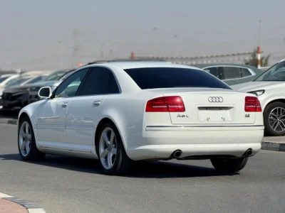 2009 Audi A8 L 4.2-liter V8 Petrol Engine White Black 4-Door Long Wheelbase Sedan