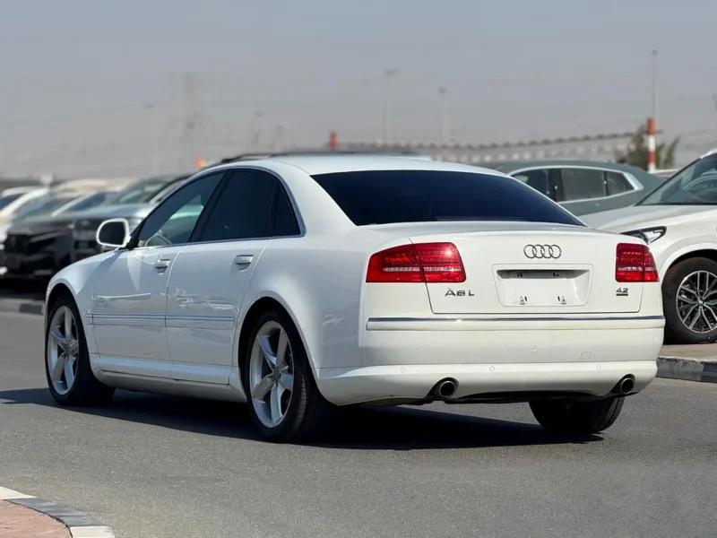 2009 Audi A8 L 4.2-liter V8 Petrol Engine White Black 4-Door Long Wheelbase Sedan