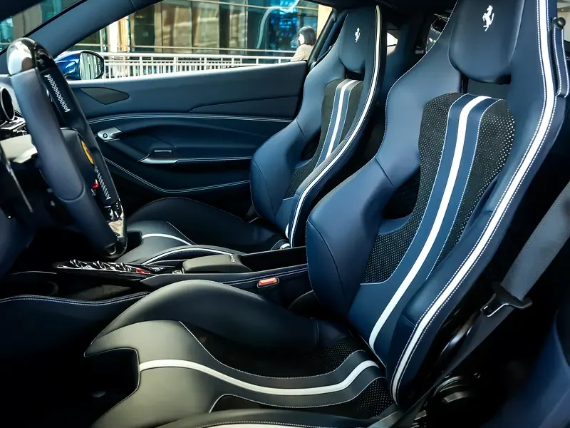 2021 Ferrari F8 Tributo 3.9L Twin-Turbocharged Petrol Blue Black Sports Car