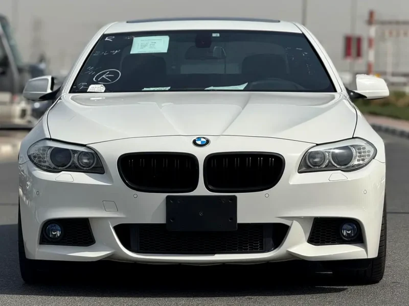 2012 BMW 5-Series 535i 3.0-liter twin-turbocharged inline-6 Engine White Black Sedan