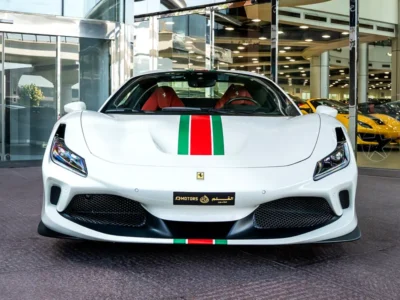 2023 Ferrari F8 Spider 3.9 Liters 8 Cylinders Petrol Engine White Red Sports Car