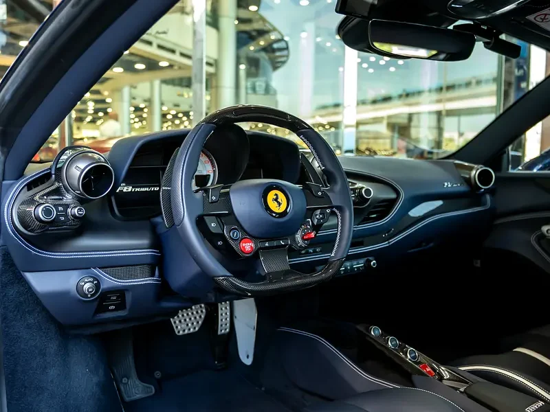 2021 Ferrari F8 Tributo 3.9L Twin-Turbocharged Petrol Blue Black Sports Car