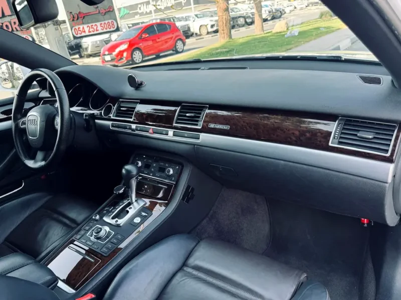 2009 Audi A8 L 4.2-liter V8 Petrol Engine White Black 4-Door Long Wheelbase Sedan