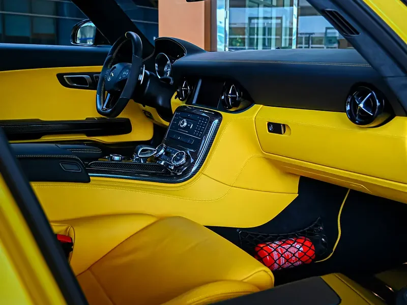 2014 Mercedes-Benz SLS AMG Coupe 6.3 Litres V8 Petrol Engine Yellow Coupe GCC Specs