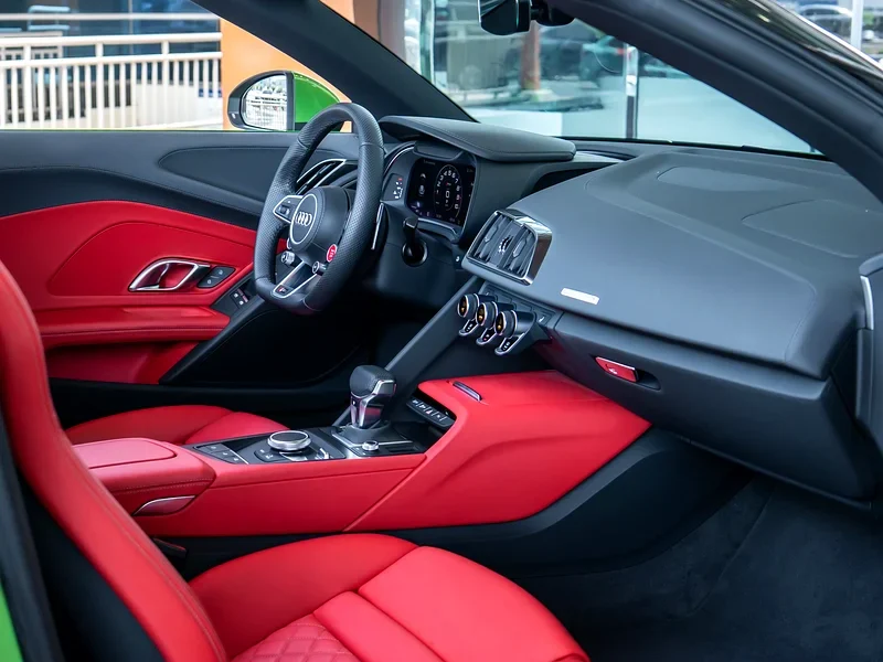 2023 Audi R8 Spyder 5.2-liter V10 PERFORMANCE Green Red Luxury Sports Car