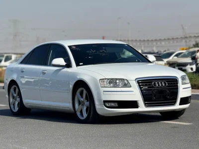 2009 Audi A8 L 4.2-liter V8 Petrol Engine White Black 4-Door Long Wheelbase Sedan