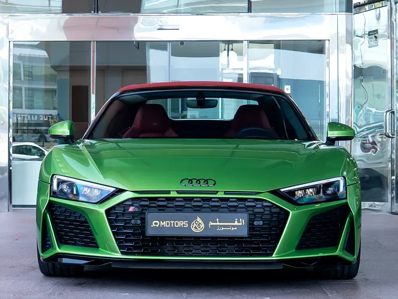 2023 Audi R8 Spyder 5.2-liter V10 PERFORMANCE Green Red Luxury Sports Car