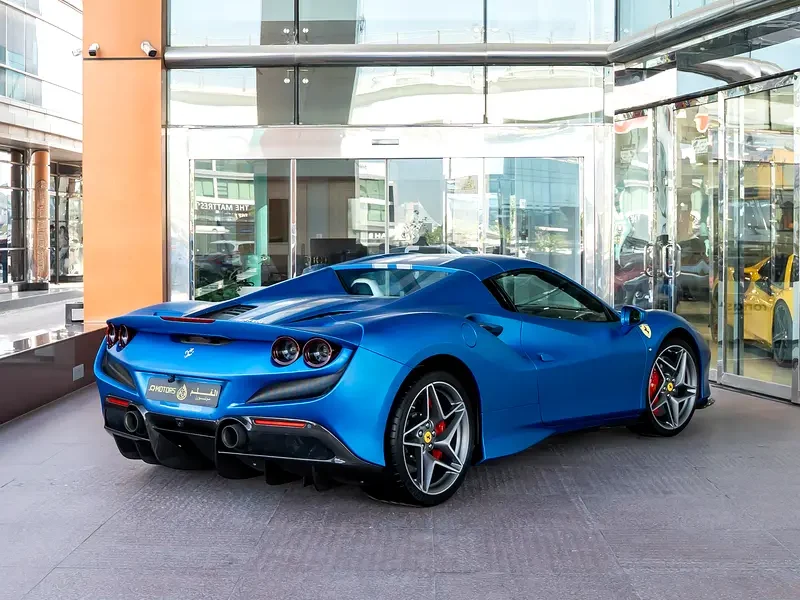 2023 Ferrari F8 Spider 3.9 Liters 8 Cylinders Petrol Engine Blue White Sports Car