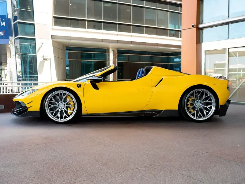 2024 FERRARI 296 GTS KEYVANY 2.9L V6 twin-turbo Engine Yellow Blue Sports Car