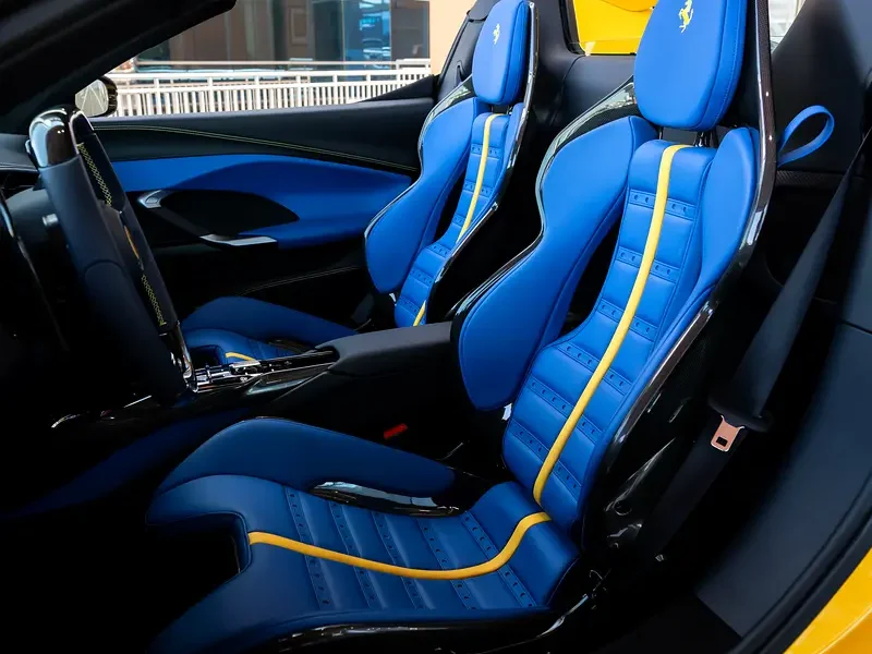 2024 FERRARI 296 GTS KEYVANY 2.9L V6 twin-turbo Engine Yellow Blue Sports Car