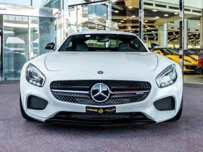 2016 Mercedes-Benz AMG GT 4.0L twin-turbo V8 Petrol Engine White Black Sports Car
