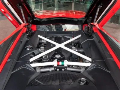 2018 Lamborghini Aventador S Coupe 1 OF 1 6.5-liter V12 Engine Red White Sports Car