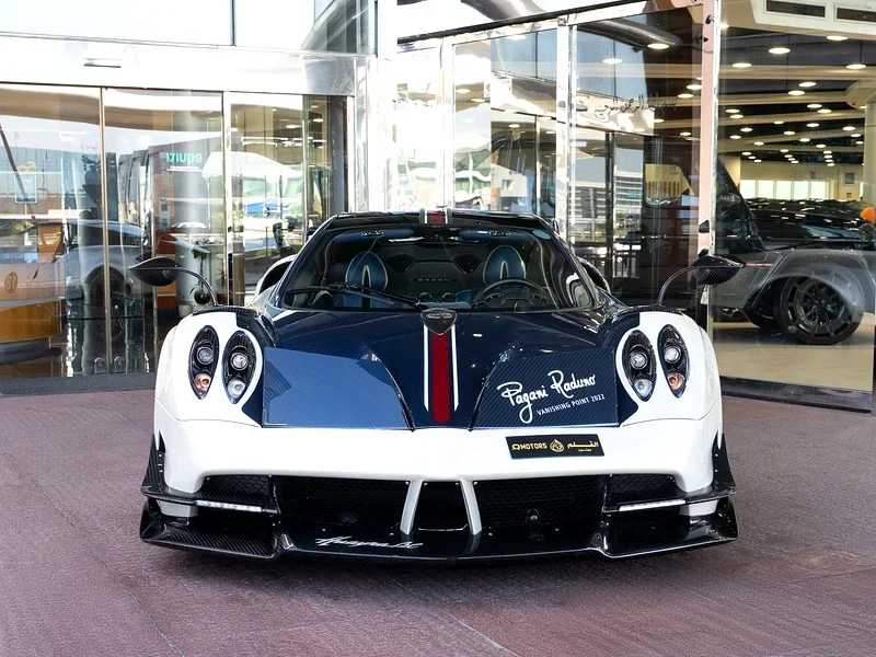 2018 Pagani Huayra BC 19 6.0 Liters V12 Petrol Engine White Blue Sports Car