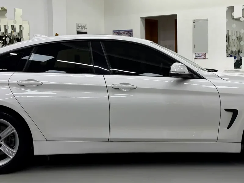 2019 BMW 420i Gran Coupe 2.0L turbocharged 4-cylinder Petrol Engine White Black Sedan