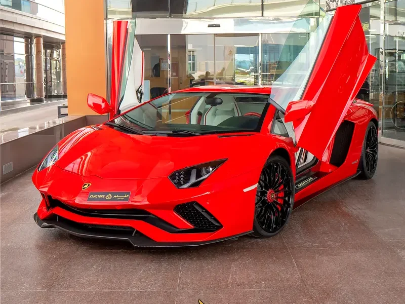 2018 Lamborghini Aventador S Coupe 1 OF 1 6.5-liter V12 Engine Red White Sports Car