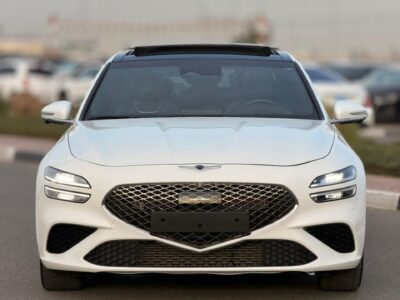 2022 GENESIS G70 Prestige 2.0T AWD 2.0 L V4 Turbo Petrol Engine White Brown Sedan