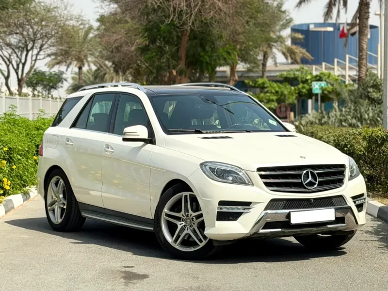 2014 Mercedes-Benz ML 350 AMG 3.5 Litres V6 Petrol Engine White Tan SUV GCC Specs