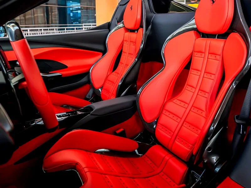 2025 Ferrari 296 GTS Standard 3.0-liter twin-turbocharged V6 engine Black Red Sports Car