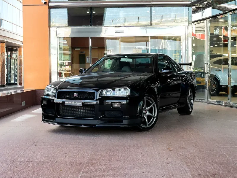 1999 Nissan Skyline GT-R 2.6-liter twin-turbocharged inline-six Engine Black Grey Coupe