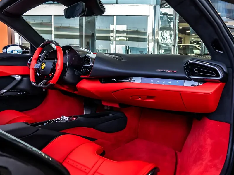 2025 Ferrari 296 GTS Standard 3.0-liter twin-turbocharged V6 engine Black Red Sports Car
