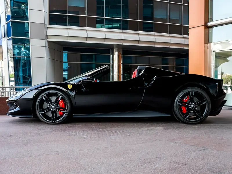 2025 Ferrari 296 GTS Standard 3.0-liter twin-turbocharged V6 engine Black Red Sports Car