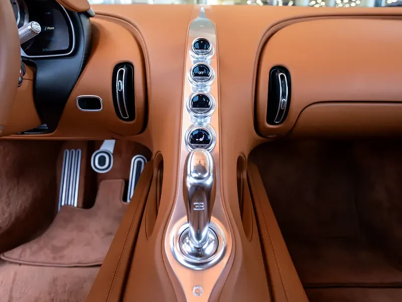 2021 Bugatti Chiron Standard 8.0L Quad-turbocharged W16 Engine Grey Tan Sports Car