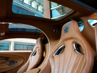 2021 Bugatti Chiron Standard 8.0L Quad-turbocharged W16 Engine Grey Tan Sports Car