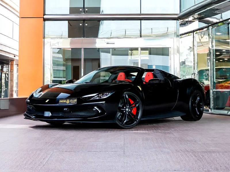 2025 Ferrari 296 GTS Standard 3.0-liter twin-turbocharged V6 engine Black Red Sports Car