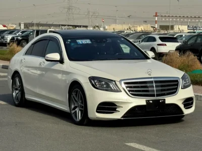 2018 Mercedes-Benz S-Class S 450 4MATIC V6 Engine White Black Sedan 4.5 Auction Grade
