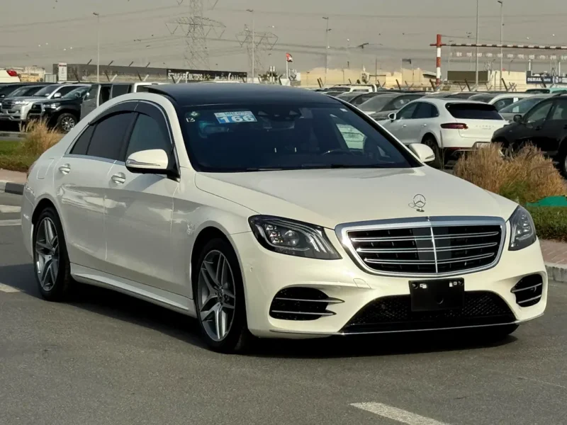 2018 Mercedes-Benz S-Class S 450 4MATIC V6 Engine White Black Sedan 4.5 Auction Grade