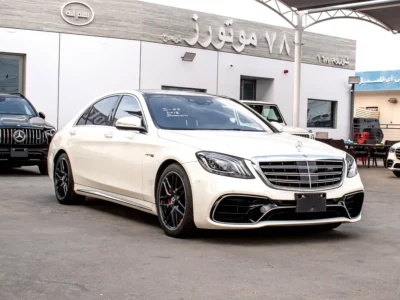 Mercedes-Benz S-Class S 63 AMG 4 Matic 4.0L V8 Biturbo Engine White Black Sedan
