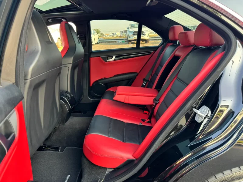 2012 Mercedes-Benz C-Class C63 AMG P31 Performance PKG 8 Cylinders Black Red Sedan