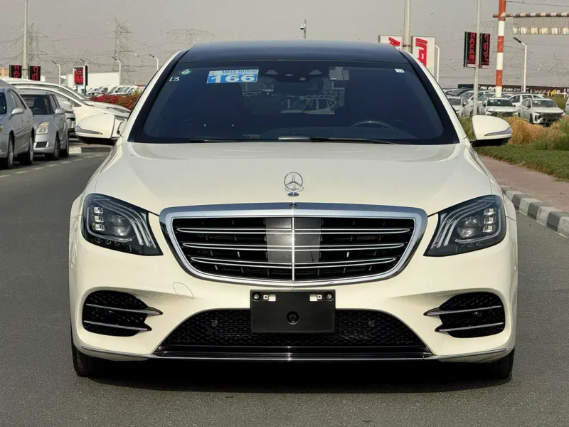 2018 Mercedes-Benz S-Class S 450 4MATIC V6 Engine White Black Sedan 4.5 Auction Grade