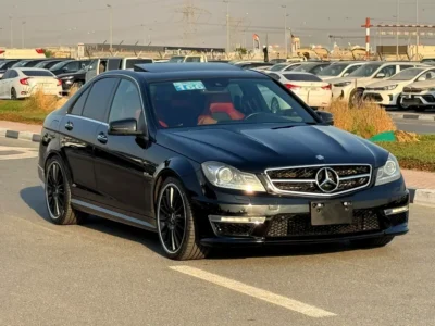 2012 Mercedes-Benz C-Class C63 AMG P31 Performance PKG 8 Cylinders Black Red Sedan