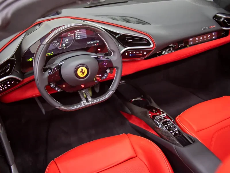 2025 Ferrari 296 GTS 3.0L V6 Twin-Turbo Plug-in Hybrid Red Sports Car CARBON FIBER