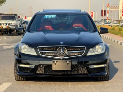 2012 Mercedes-Benz C-Class C63 AMG P31 Performance PKG 8 Cylinders Black Red Sedan