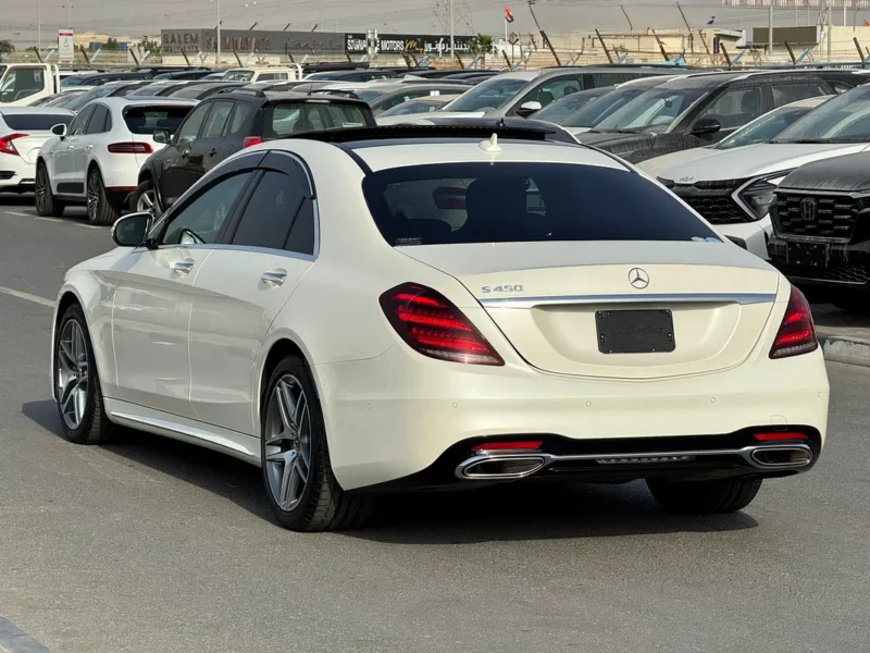 2018 Mercedes-Benz S-Class S 450 4MATIC V6 Engine White Black Sedan 4.5 Auction Grade