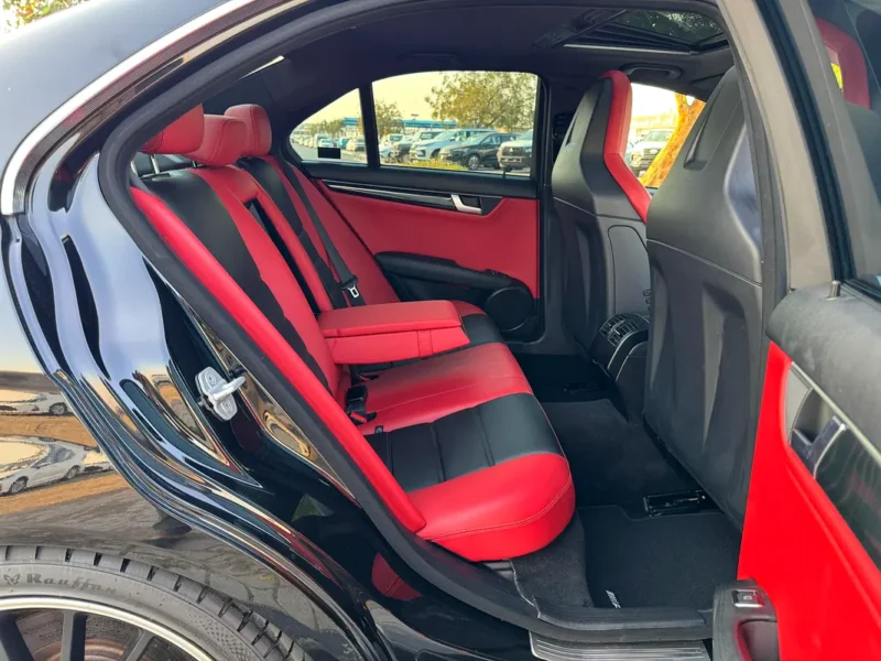 2012 Mercedes-Benz C-Class C63 AMG P31 Performance PKG 8 Cylinders Black Red Sedan
