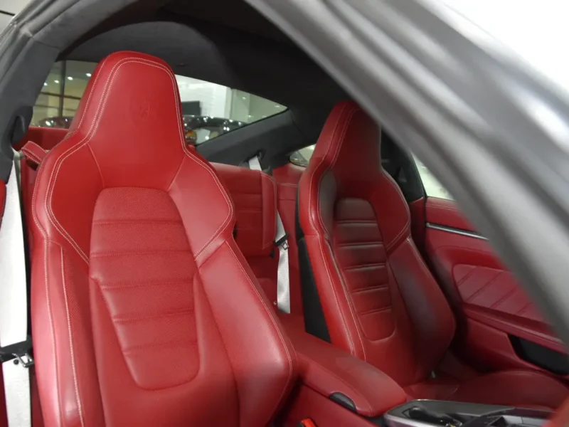 2021 Porsche Carrera / 911 Turbo S 3.7L twin-turbo flat-six Engine Silver Red Sports Car