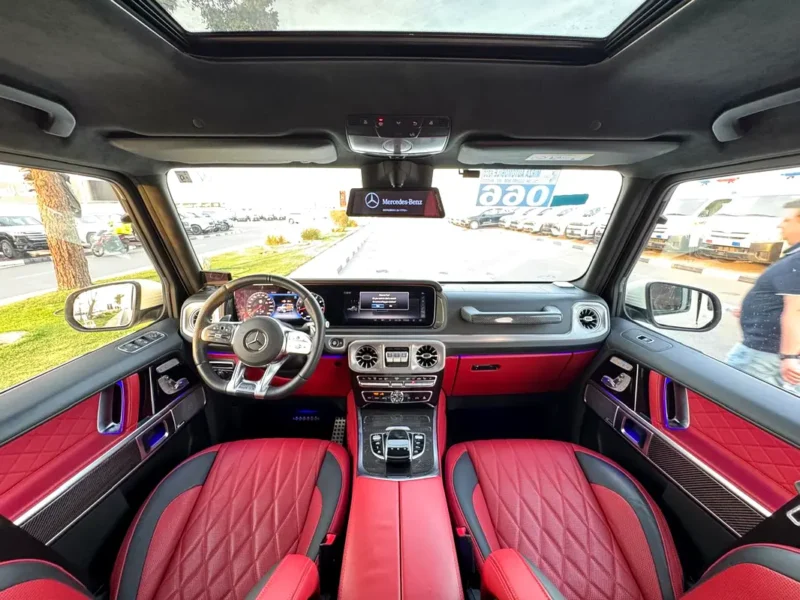 2021 Mercedes-Benz G-Class G 63 AMG 4.0L V8 Biturbo Petrol Engine White Red SUV