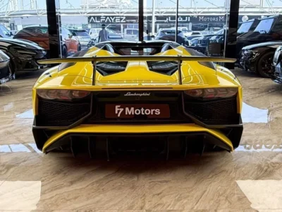2016 Lamborghini Aventador 6.5 Litres V12 Petrol Engine Yellow Black Coupe