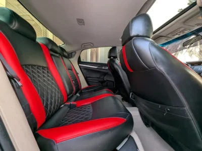 2017 Honda Civic LX Sport 4 Cylinders Petrol Engine White Red Sedan GCC Specs Full Option