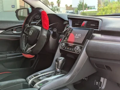 2017 Honda Civic LX Sport 4 Cylinders Petrol Engine White Red Sedan GCC Specs Full Option