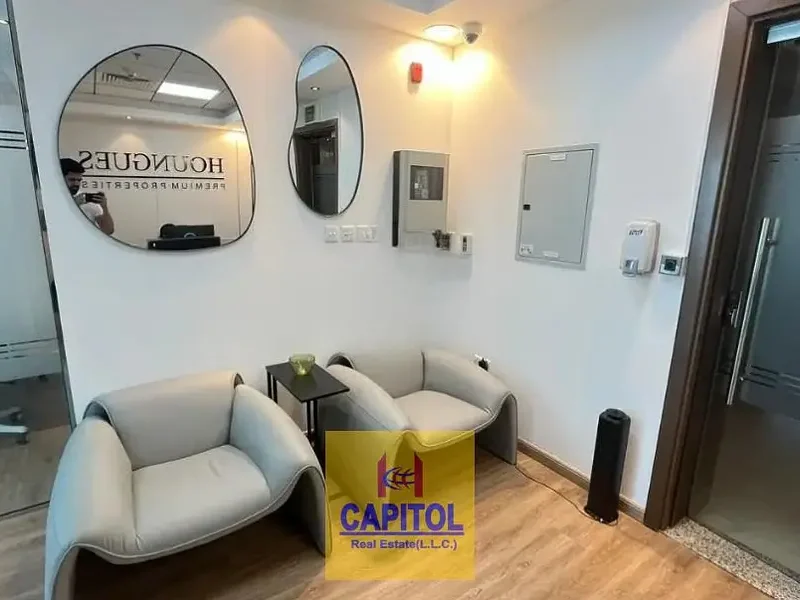 FURNISHED OFFICE WITH 4 GLASS PARTITION AVAILABLE FOR RENT IN BUSINESS BAY