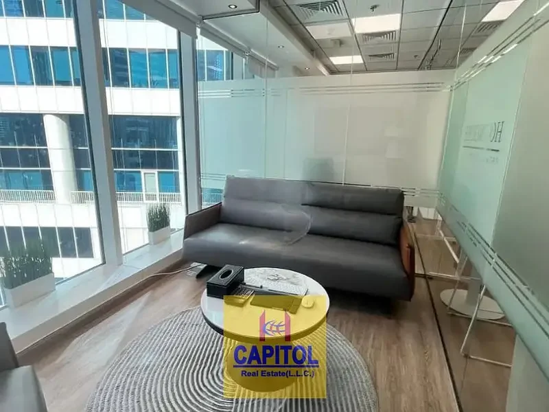 FURNISHED OFFICE WITH 4 GLASS PARTITION AVAILABLE FOR RENT IN BUSINESS BAY